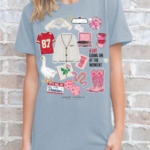 Simply Southern Travis Kelce Taylor Swift Graphic Tee | Chiefs Era | Size XL